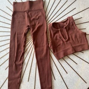 Qinsen ribbed legging set